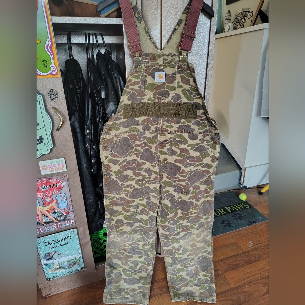 Vintage Camo Duck Hunting Carhartt Overalls
